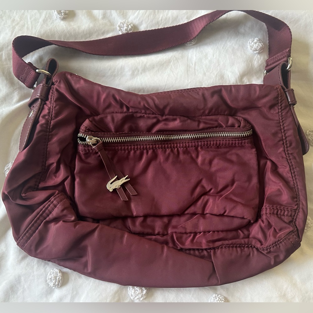 LACOSTE Maroon Nylon Shoulder Bag